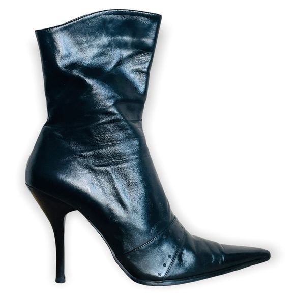 Dior authentic signature Black leather boots Point told heels 38 - Picture 9 of 10